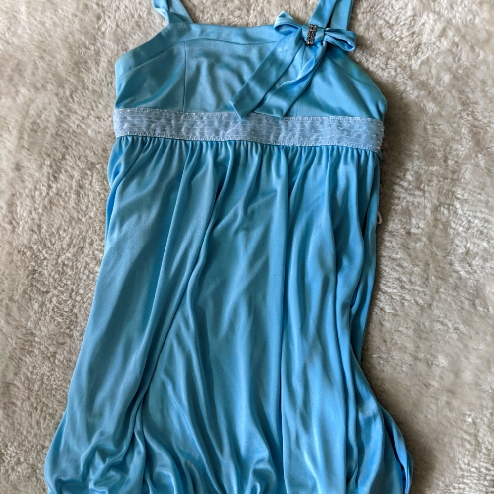 Baby Blue Mid Length Grad Dress